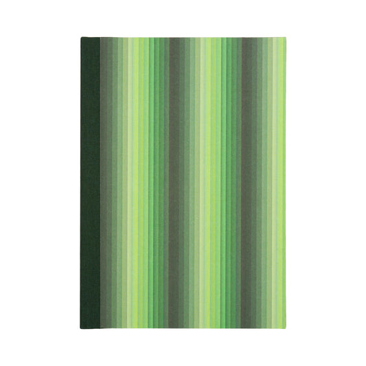 A5 Hardcover Notebook - Green Undulating Stripes