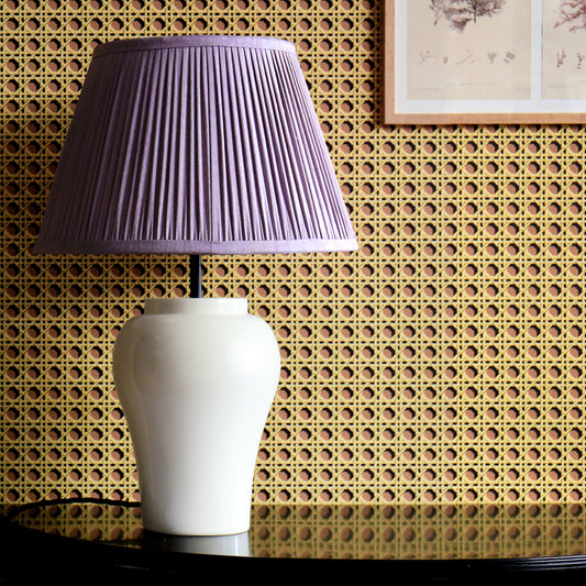 14" Natural Dyed Silk Dupion Lampshade - Lilac