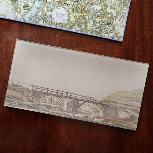 6" x 12" Bridge In A Landscape Decoupage Tray