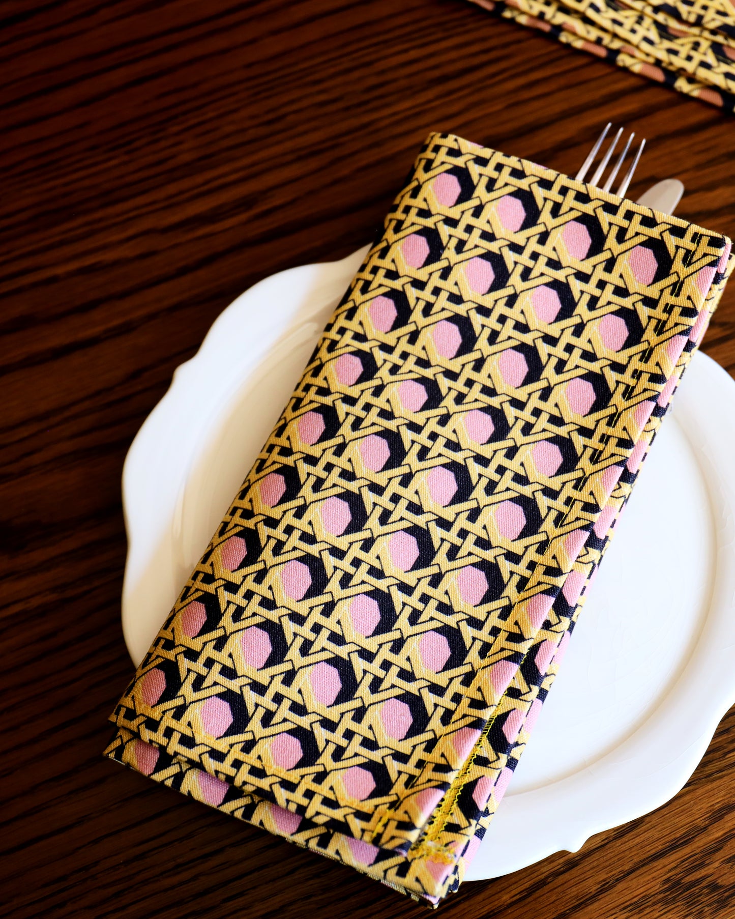 Regency Caning Napkin - Pink