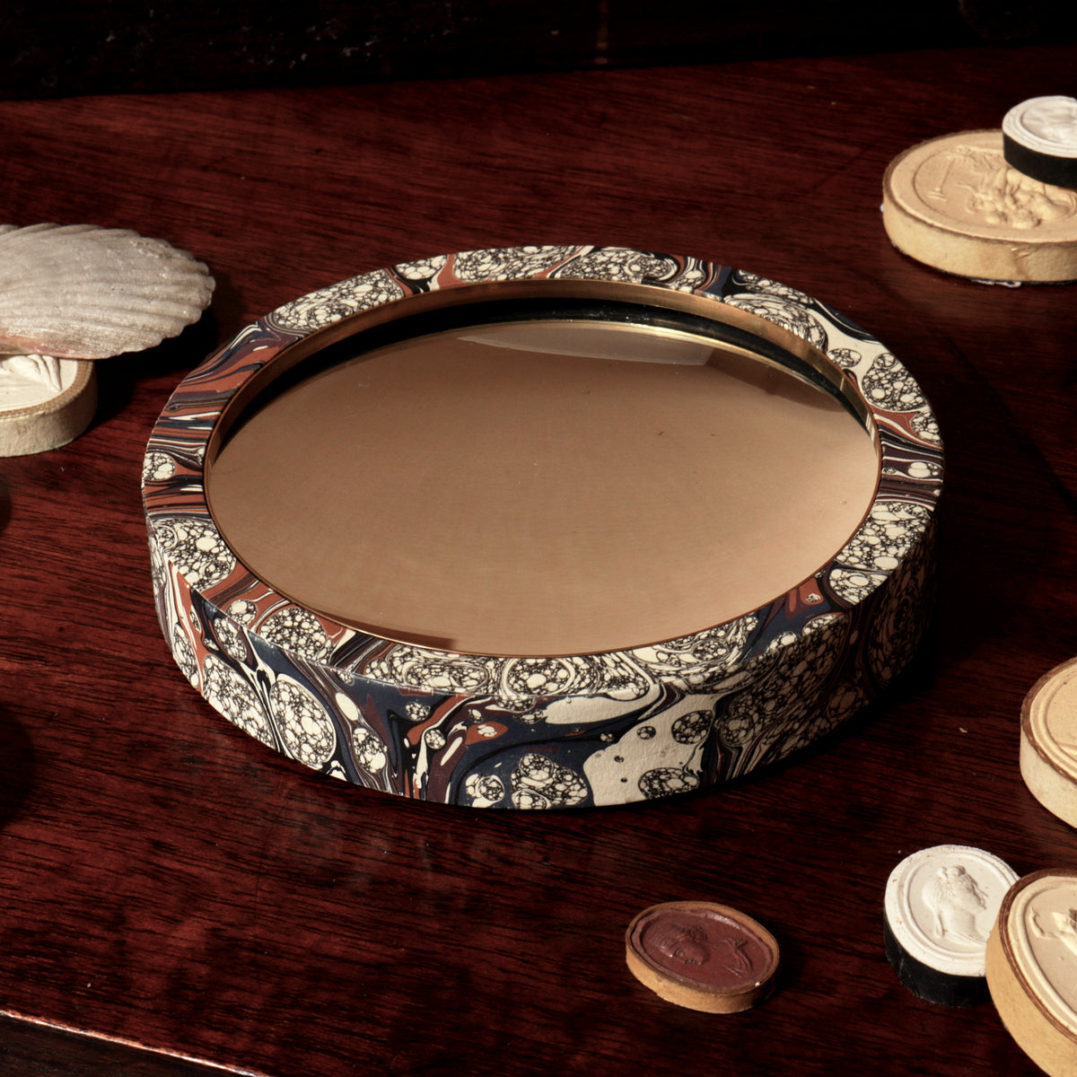 Simple Round Mini Concave Mirror - Plum Stormont