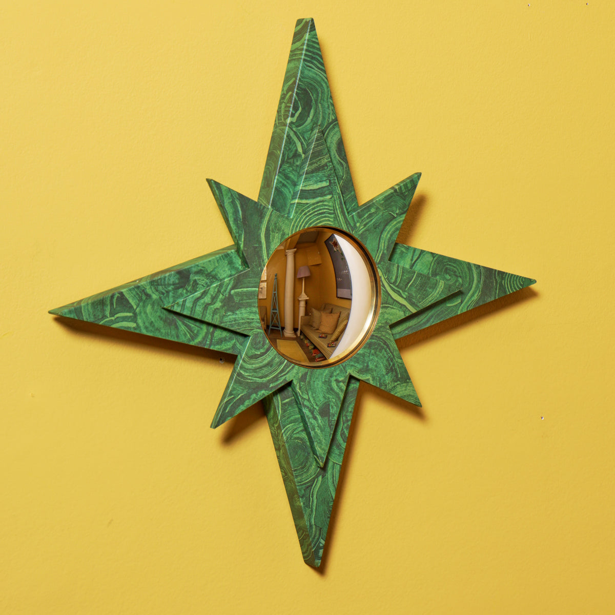 Compass Star Mirror - Malachite