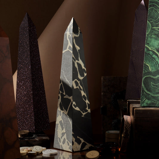 16" Obelisk - Antique French Marble Paper