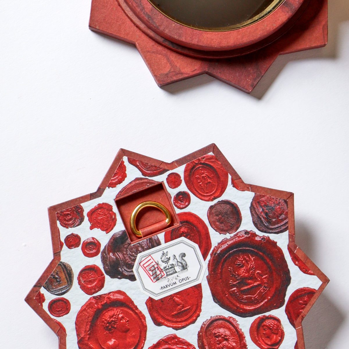 Small 10-Point Star Mirror, Bronze Glass - Verona Rosso