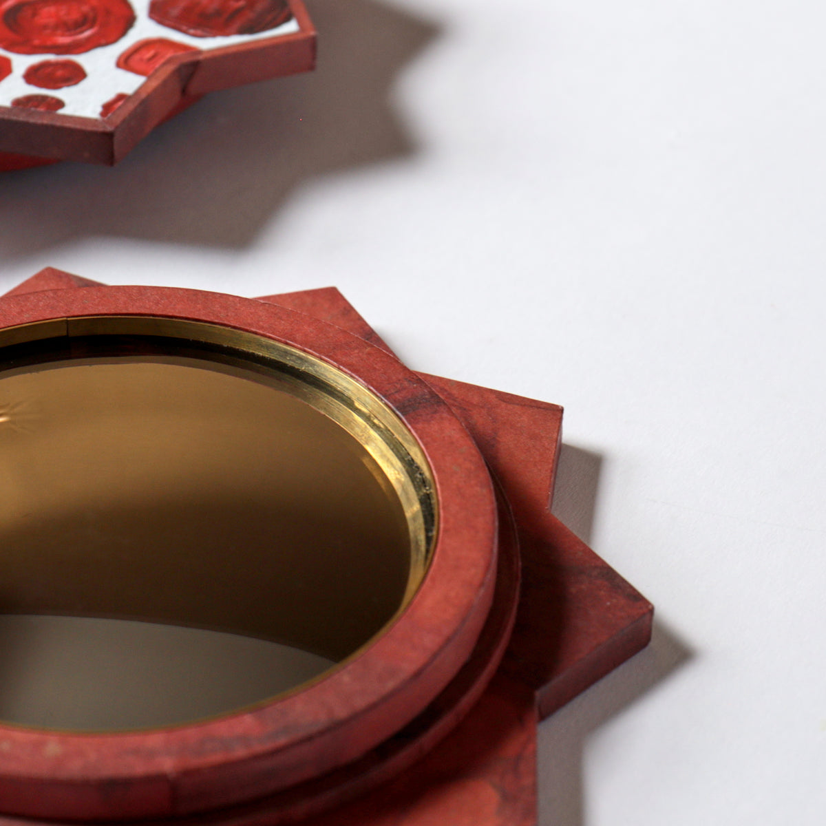 Small 10-Point Star Mirror, Bronze Glass - Verona Rosso