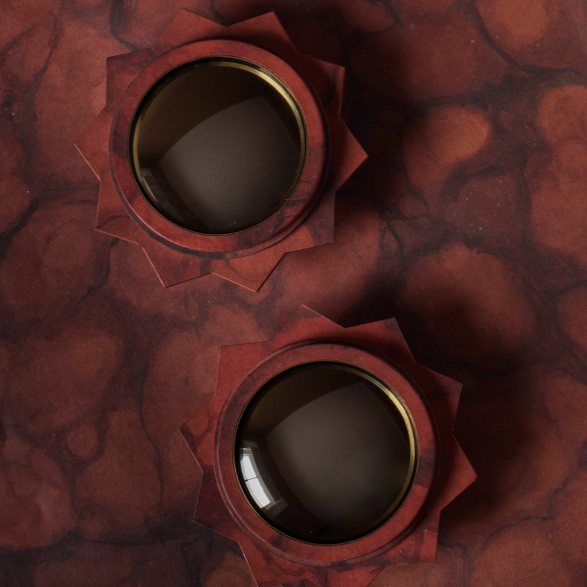 Small 10-Point Star Mirror, Bronze Glass - Verona Rosso