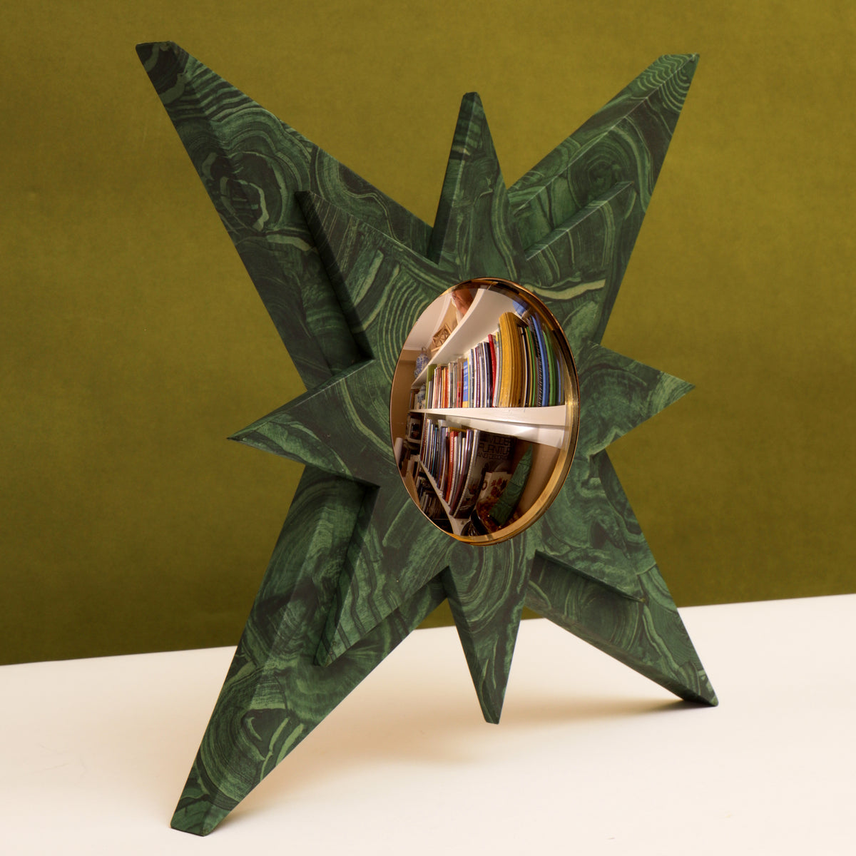 Compass Star Mirror - Malachite