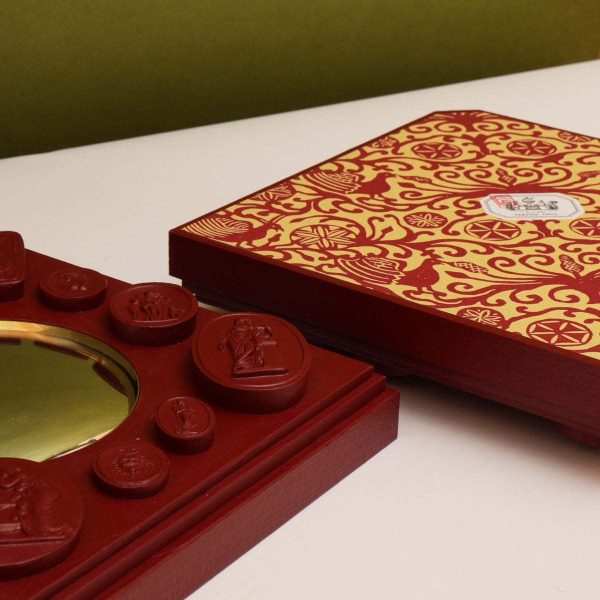Diamond Mirror with Intaglios - Claret