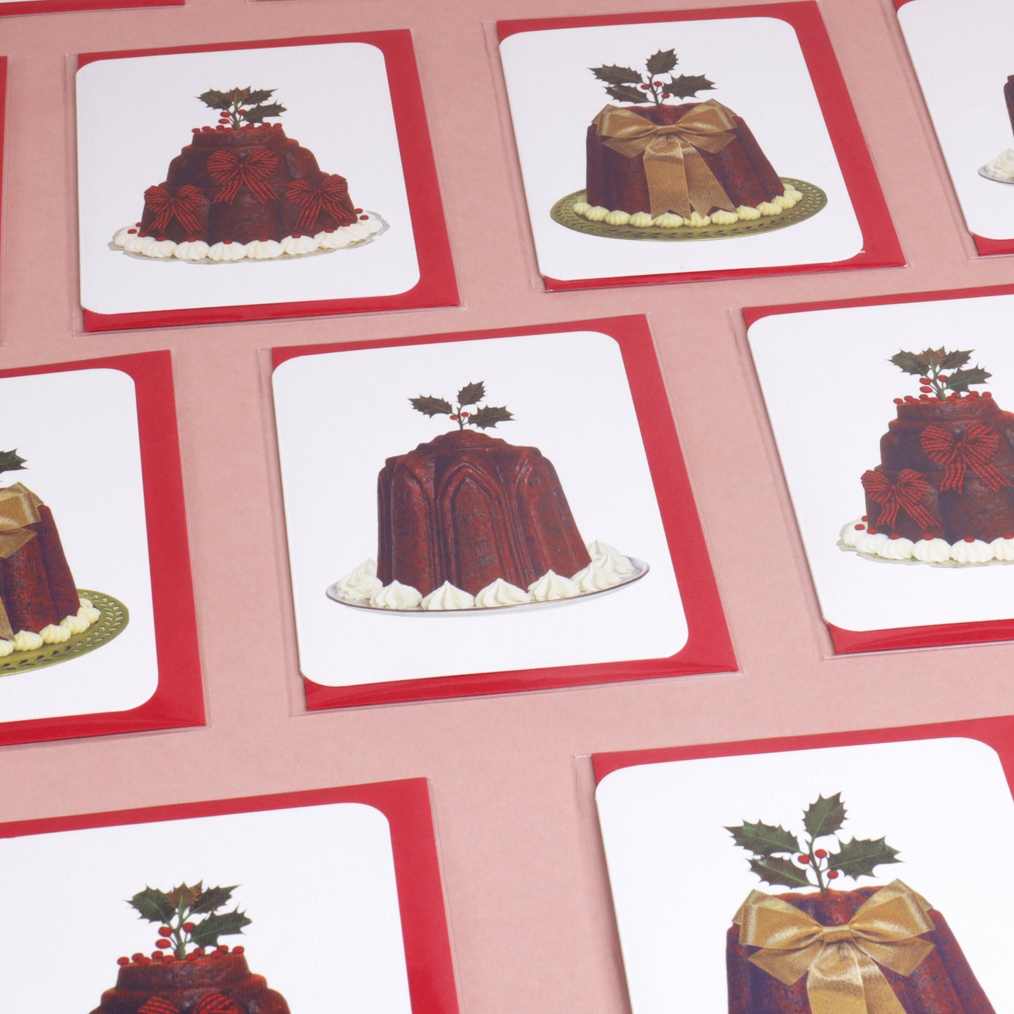 Christmas Plum Pudding Holly Greeting Card