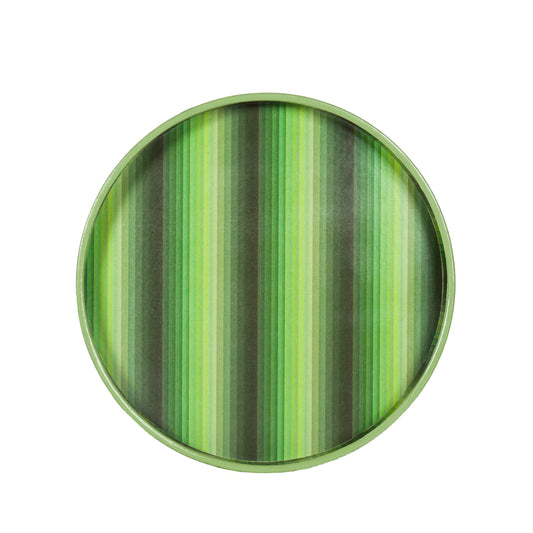 Small Undulating Stripe Tray - Green