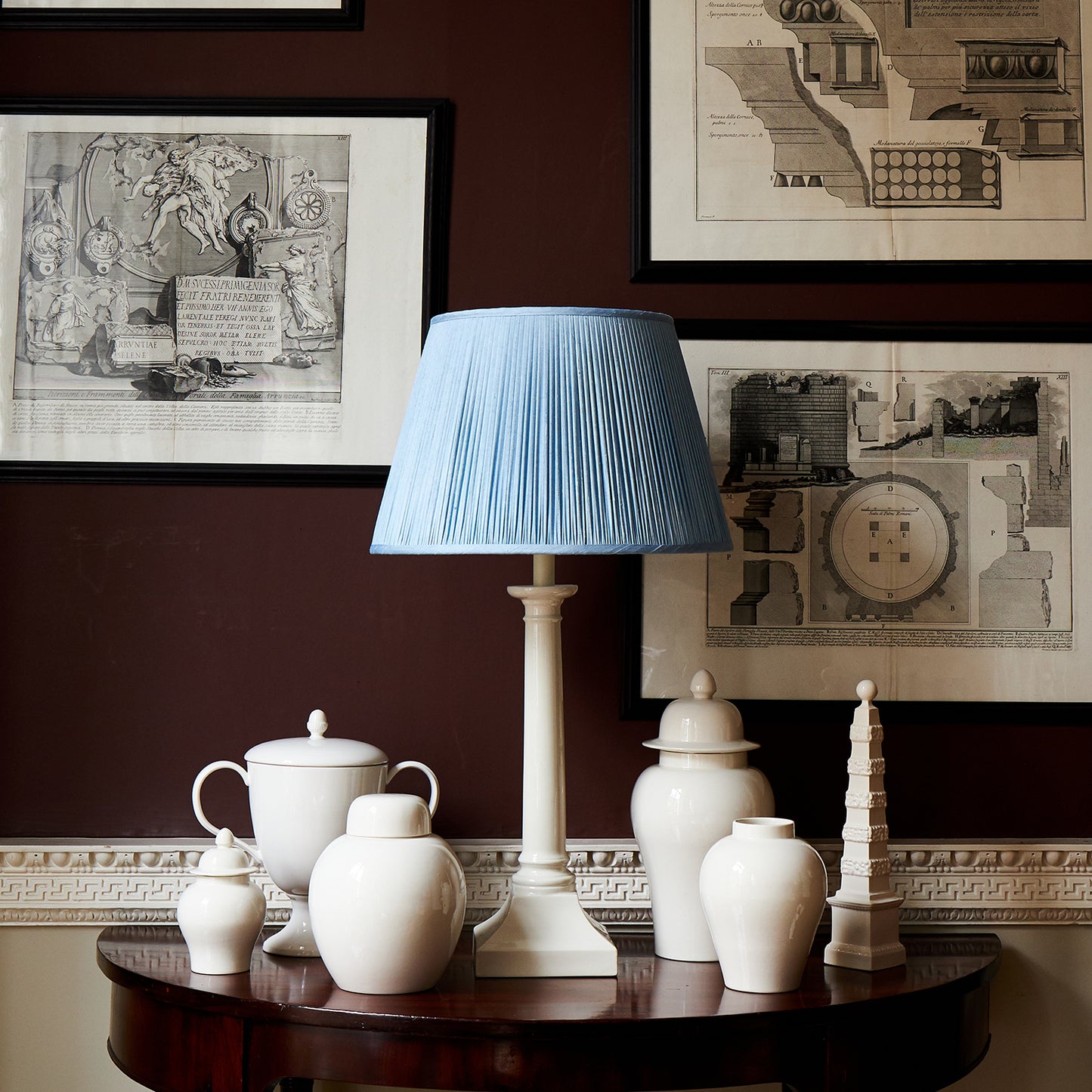 P&H Creamware Great Column Lamp