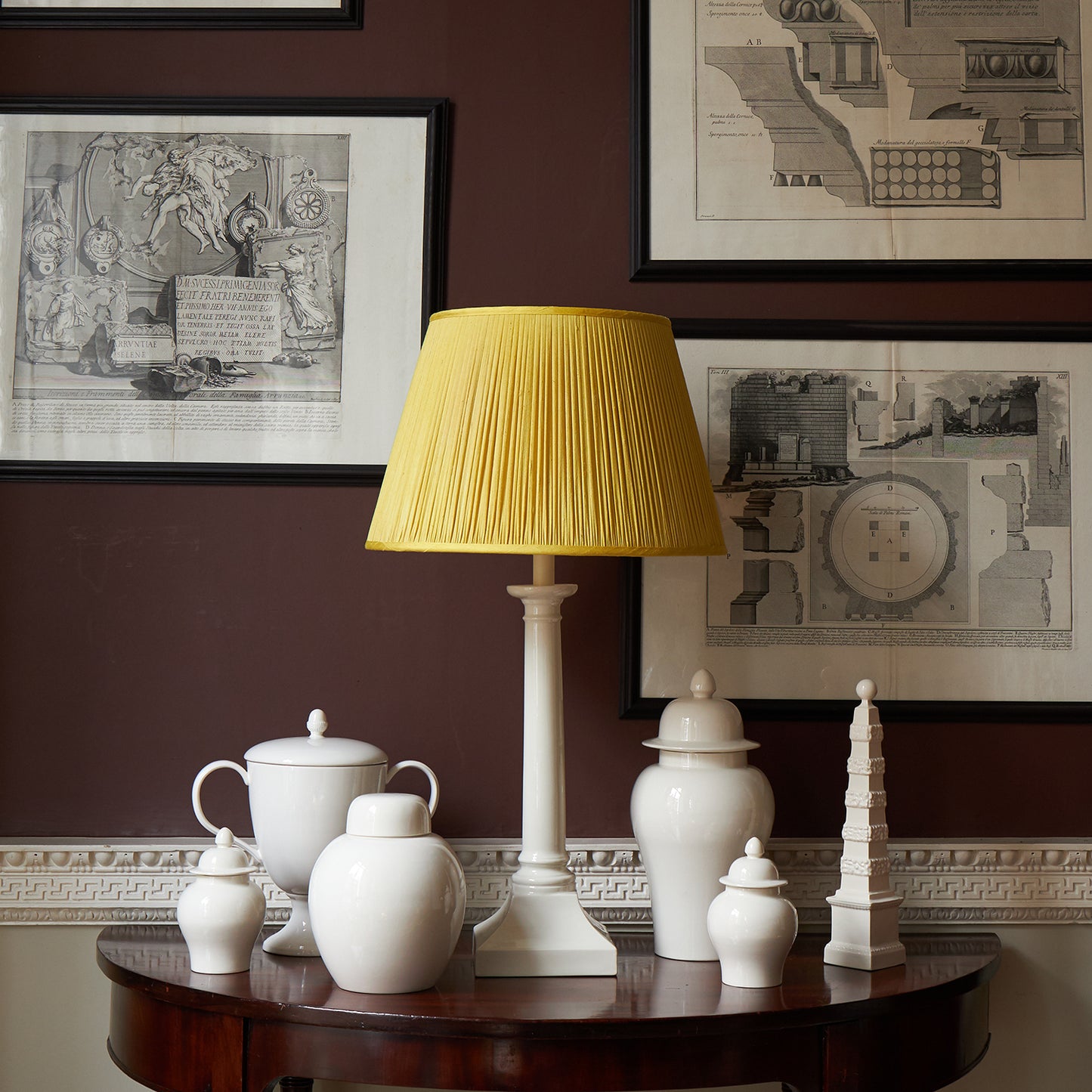 P&H Creamware Great Column Lamp