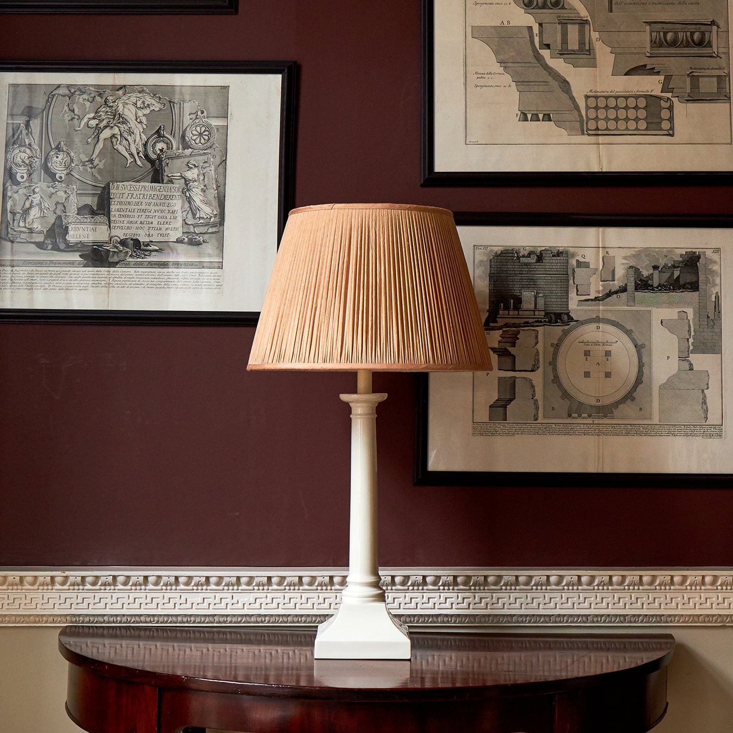 P&H Creamware Great Column Lamp