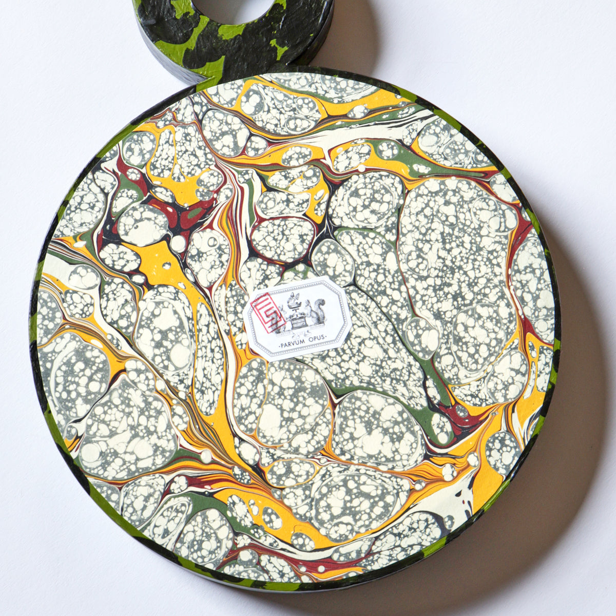 Double Ring Mirror, Hand-painted Tortoiseshell - Green