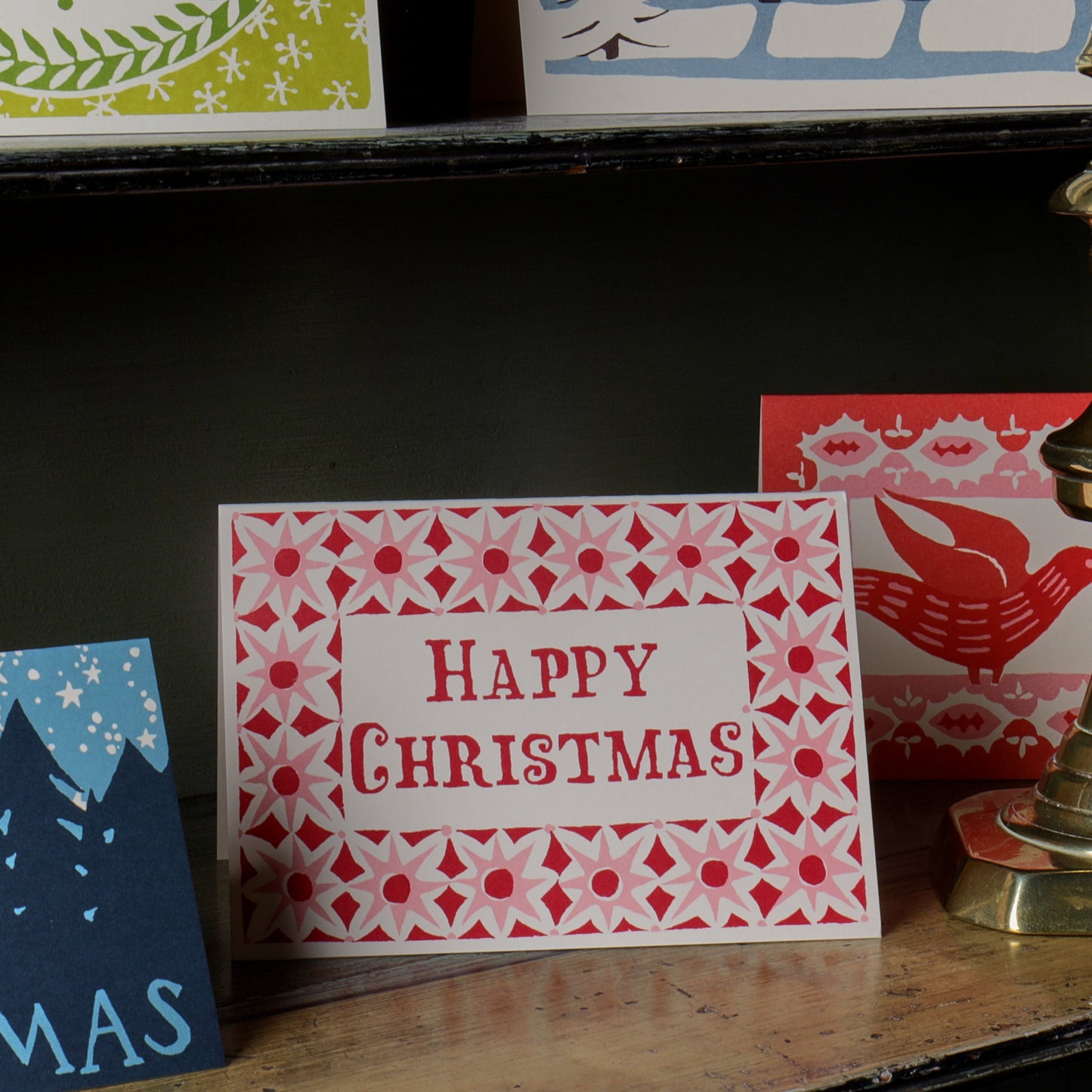Pack of Ten A6 Cards Alhambra Christmas Pink