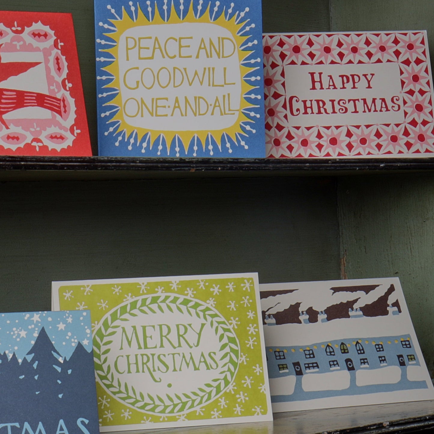 Pack of Ten A6 Cards Alhambra Christmas Pink