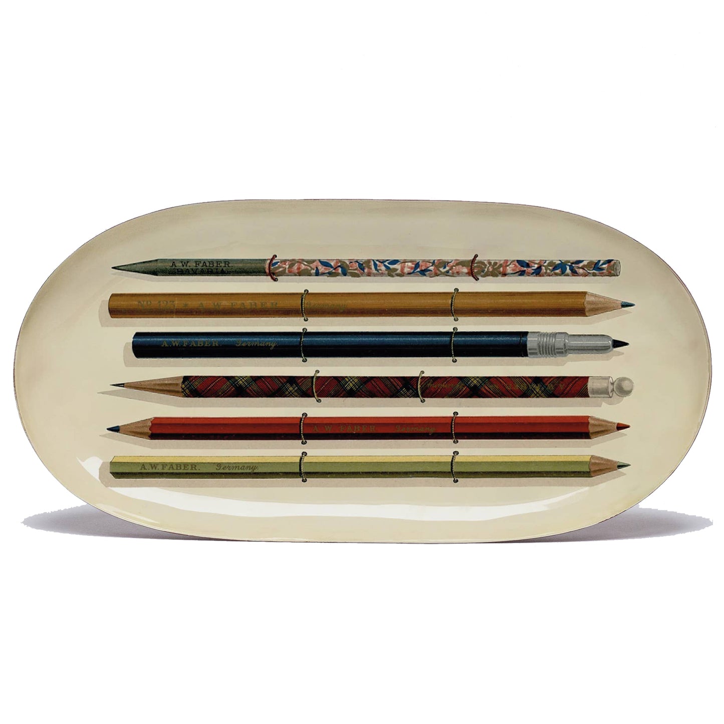 Oval Enamel Tray - Vintage Pencils