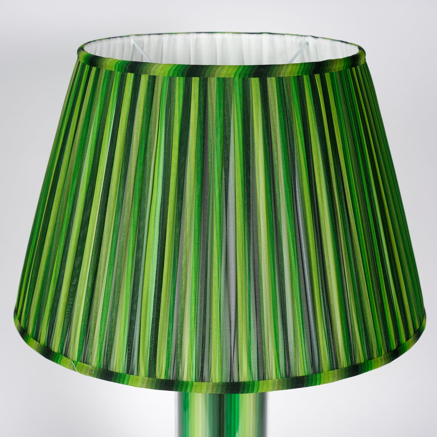 Undulating Stripes - Green Glass & Brass Lamp