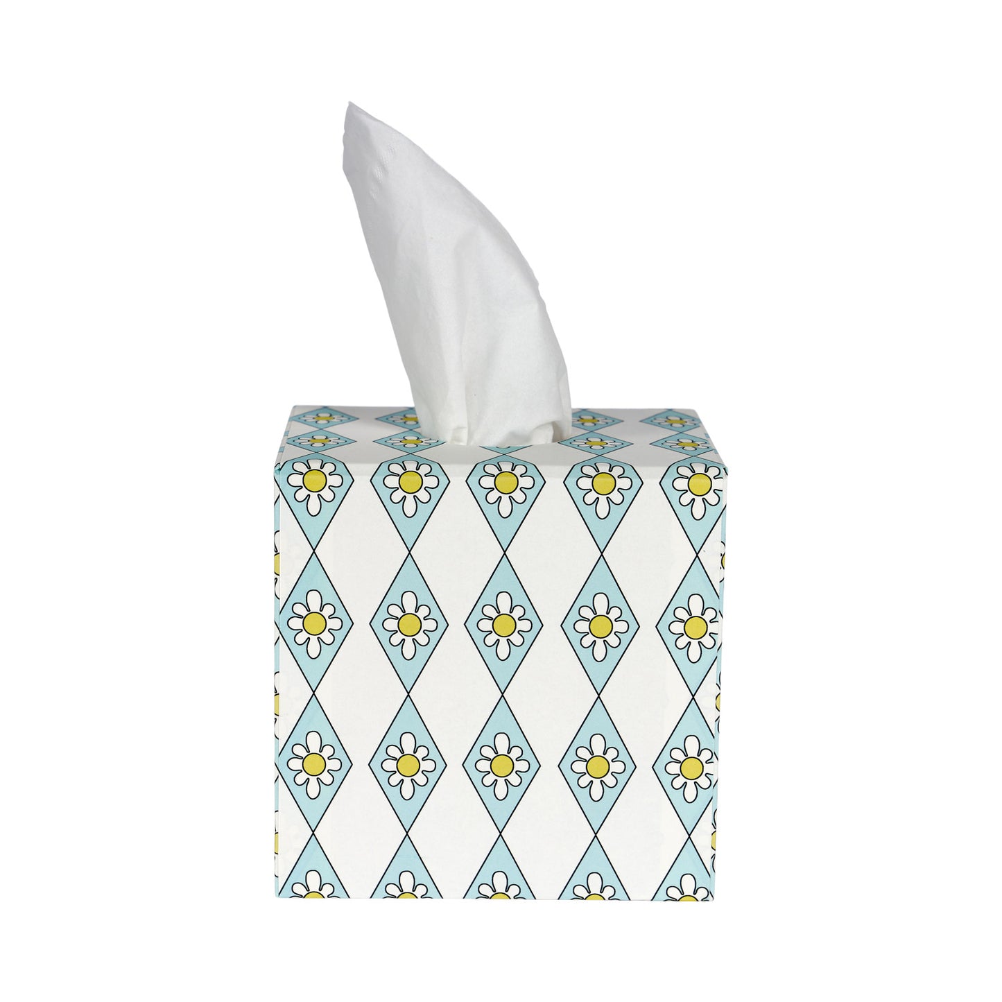 Tissue Box - Blue Diamond Daisy