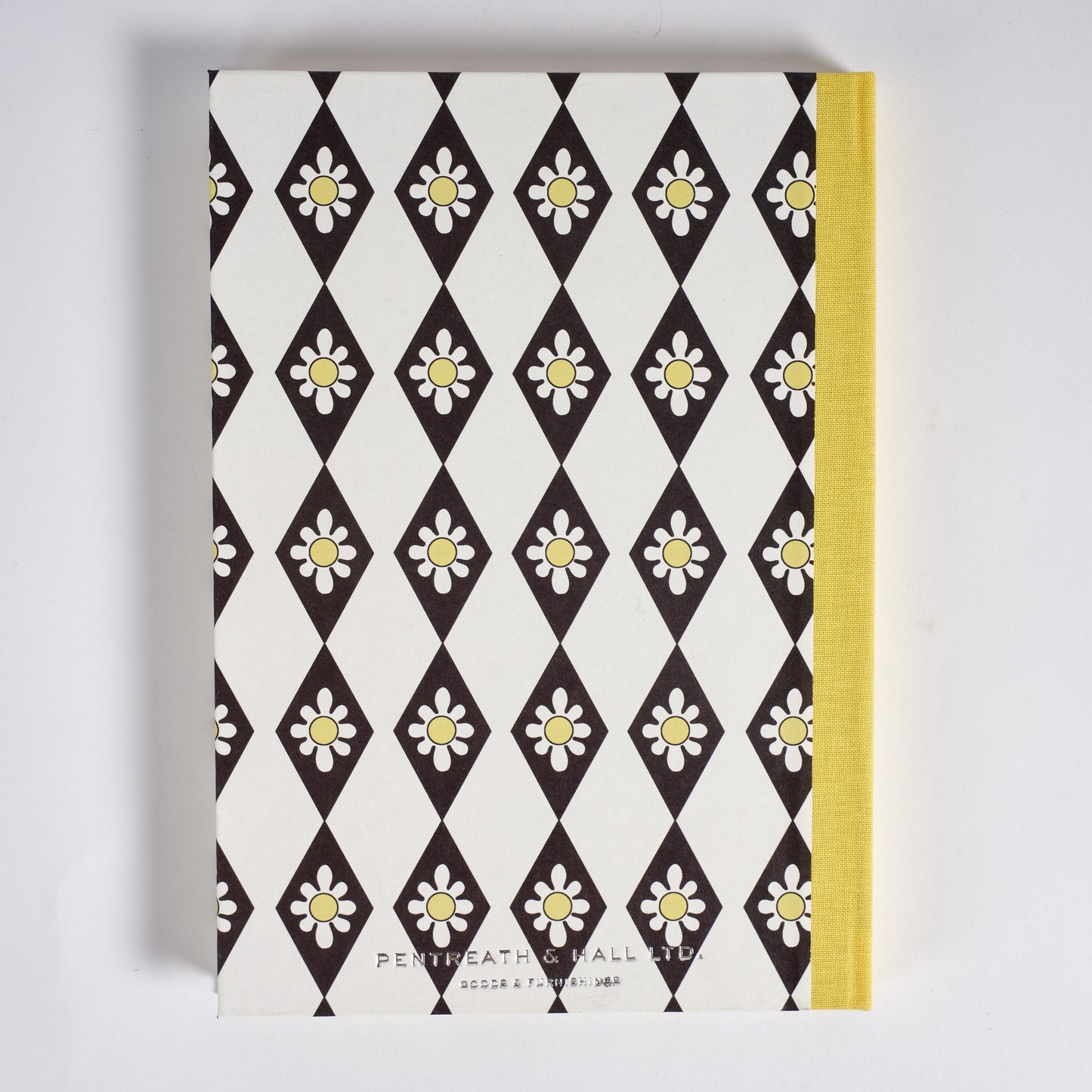 A5 Hardcover Notebook Black Diamond Daisy - Yellow