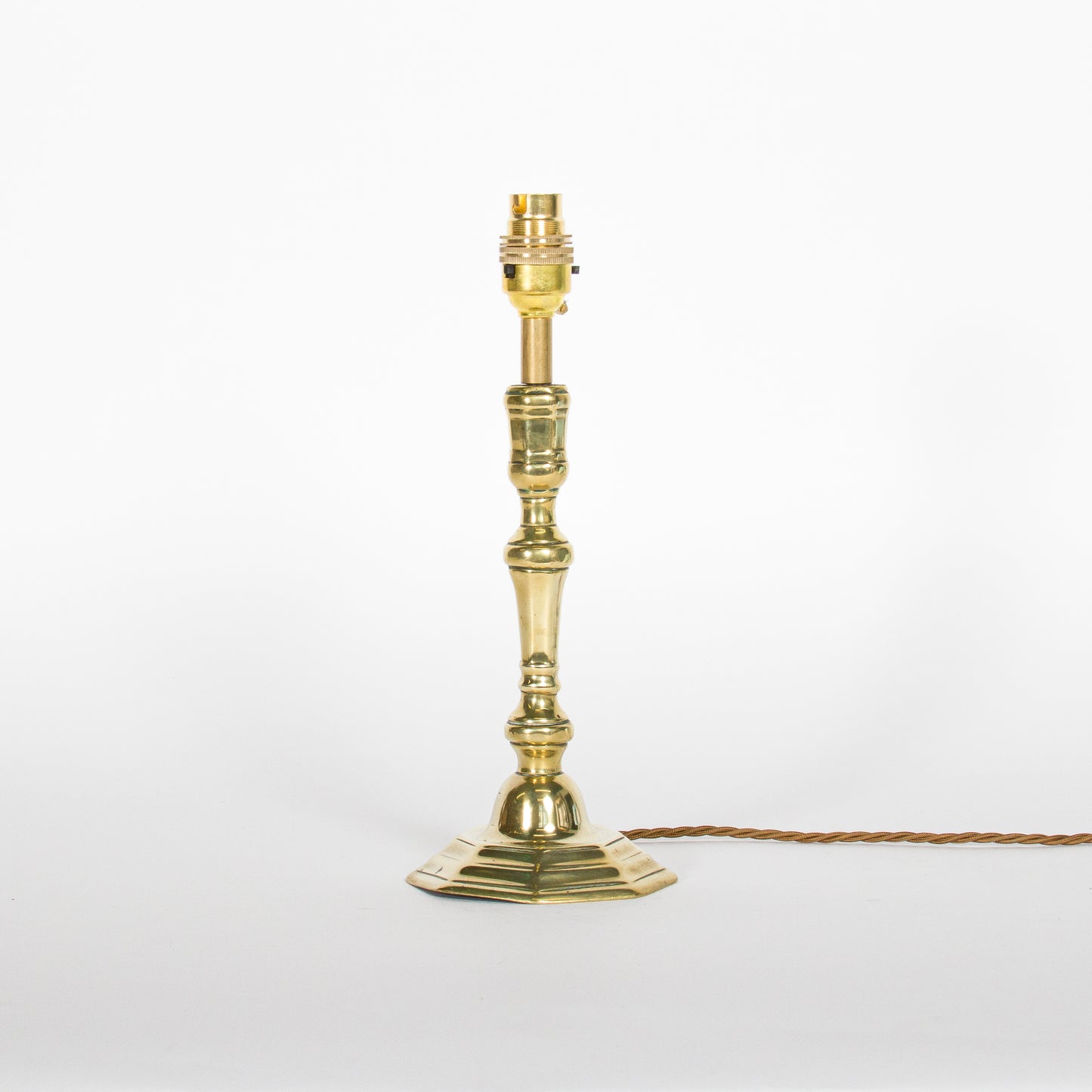 Early C18th French Brass Candlestick Lamp