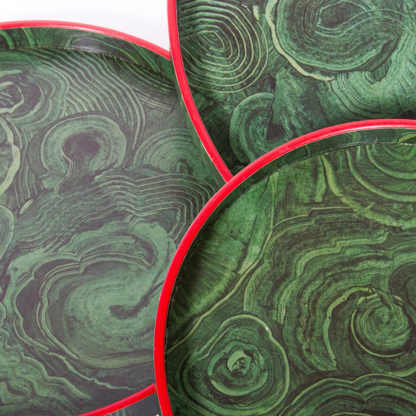 Large Malachite Tray with Atomic Red Border