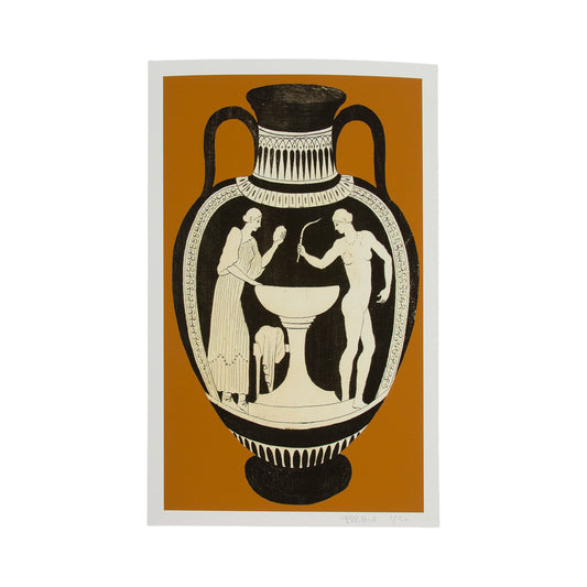 Ancient Greek Vase Print - Brown