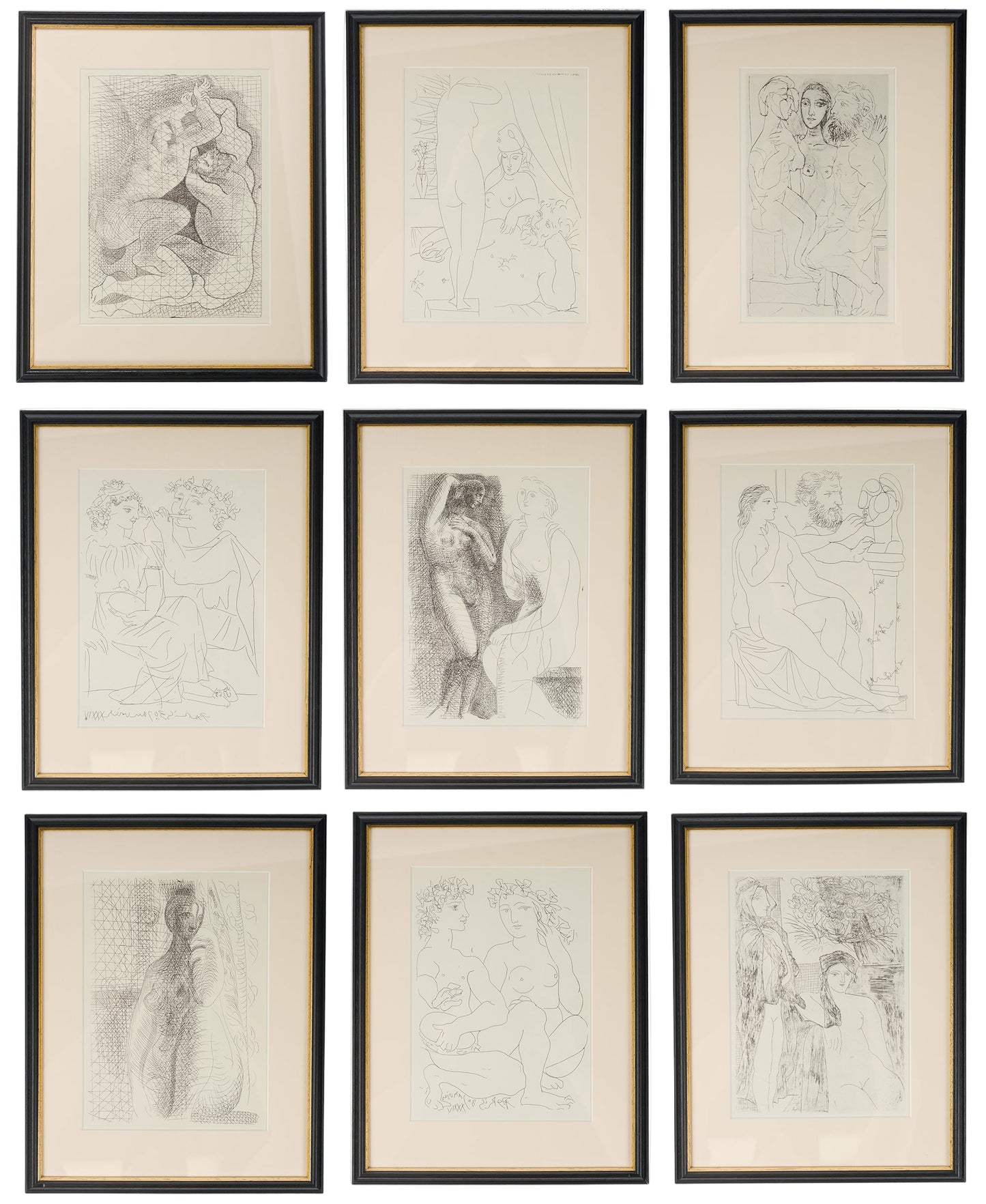 Picasso Vollard Suite 1956 - 9 Framed Portrait Prints