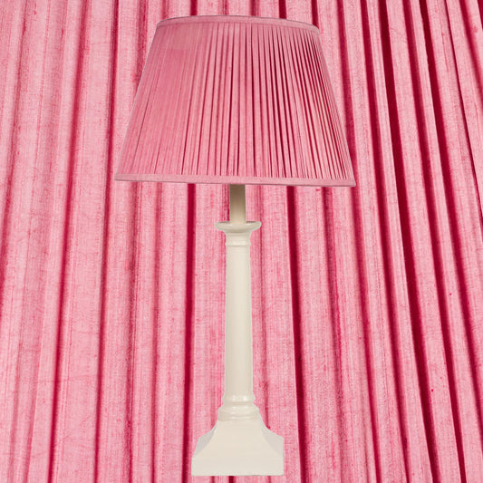 14" Natural Dyed Silk Dupion Lampshade - Pink