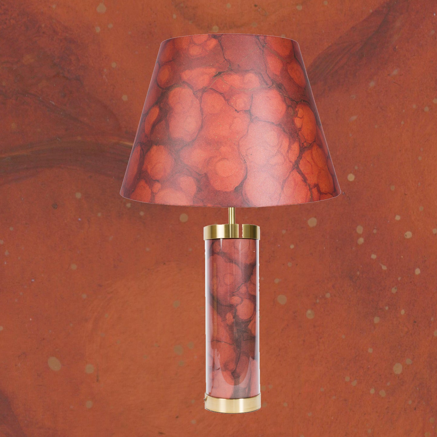 Rosso Verona Glass & Brass Lamp