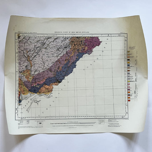 Vintage Geological Survey Map - Roxburghshire