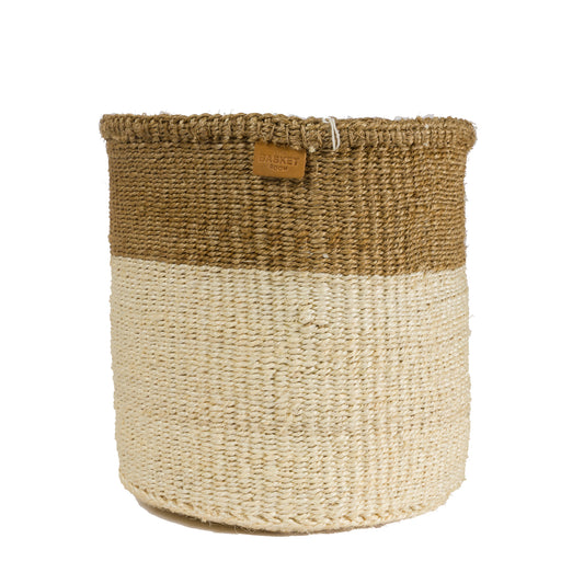 Khaki & White Storage Basket - Medium