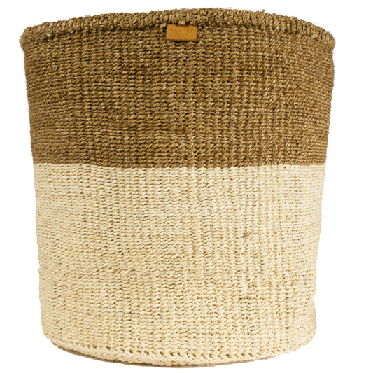 Khaki & White Storage Basket - Large