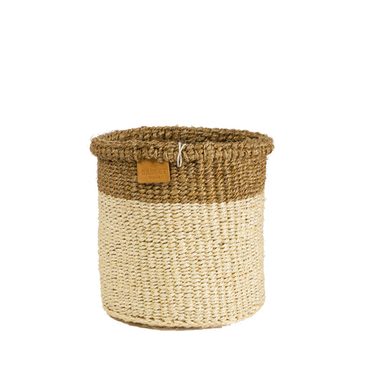 Khaki & White Storage Basket - Small