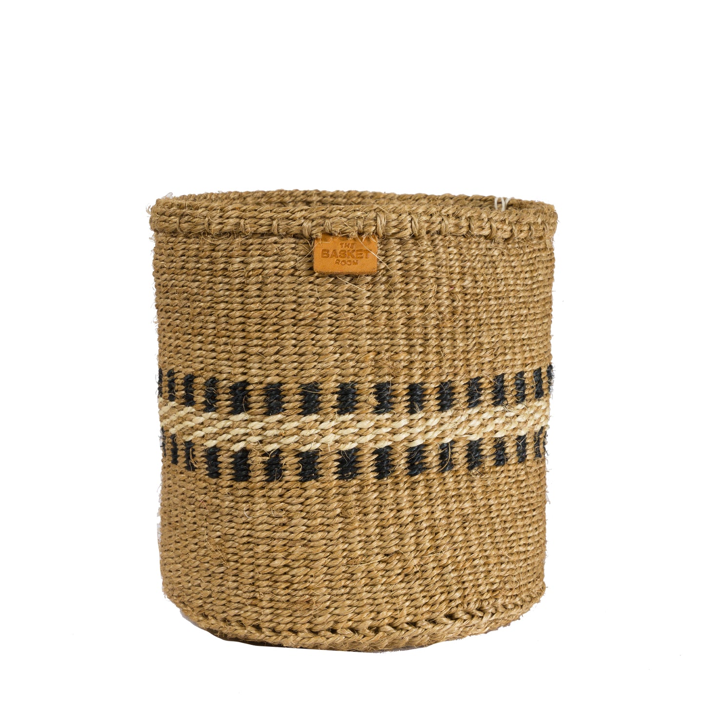 Charcoal Stripe Woven Basket - Small