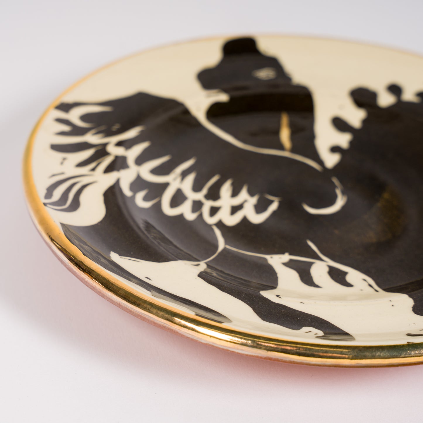 Woman on Winged Horse Lustreware Plate