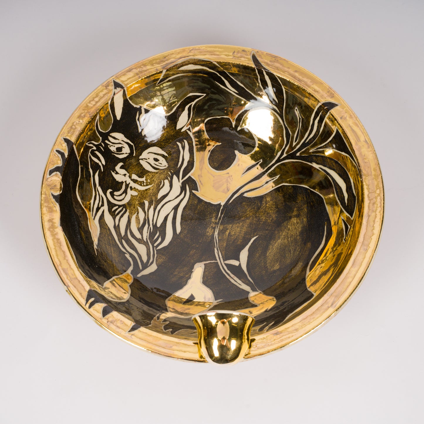 Gold Lion Bowl Sconce