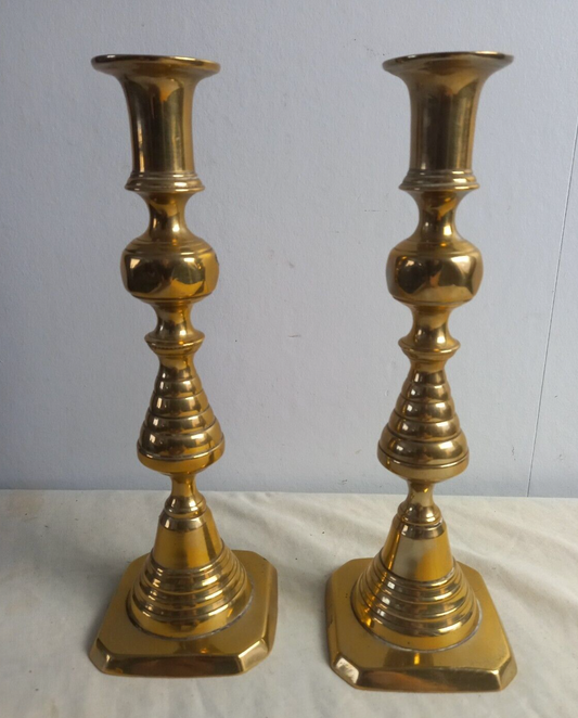 Brass Beehive Candlestick Holders Vintage