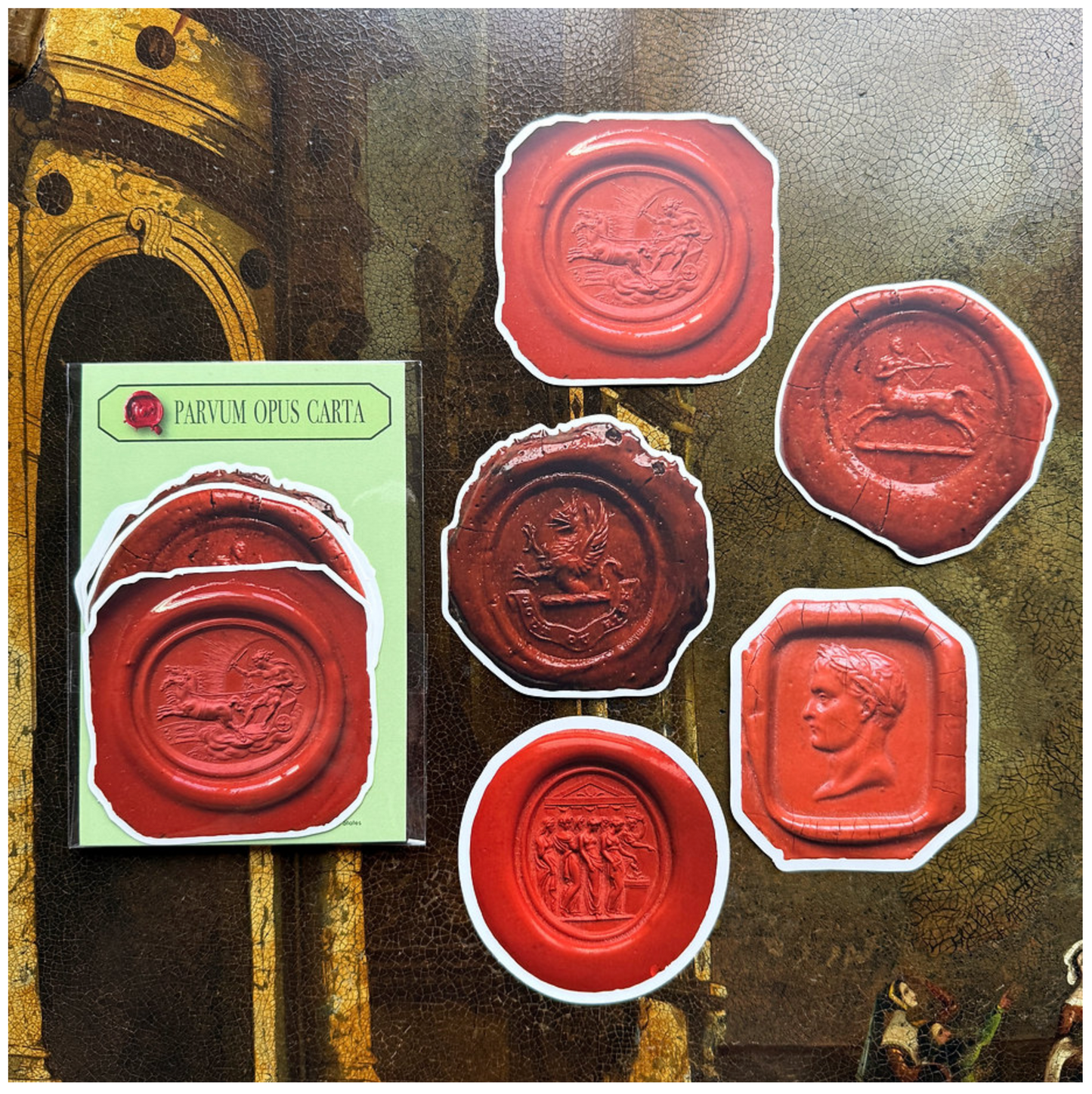 Red Wax Seal Stickers, Set of 5