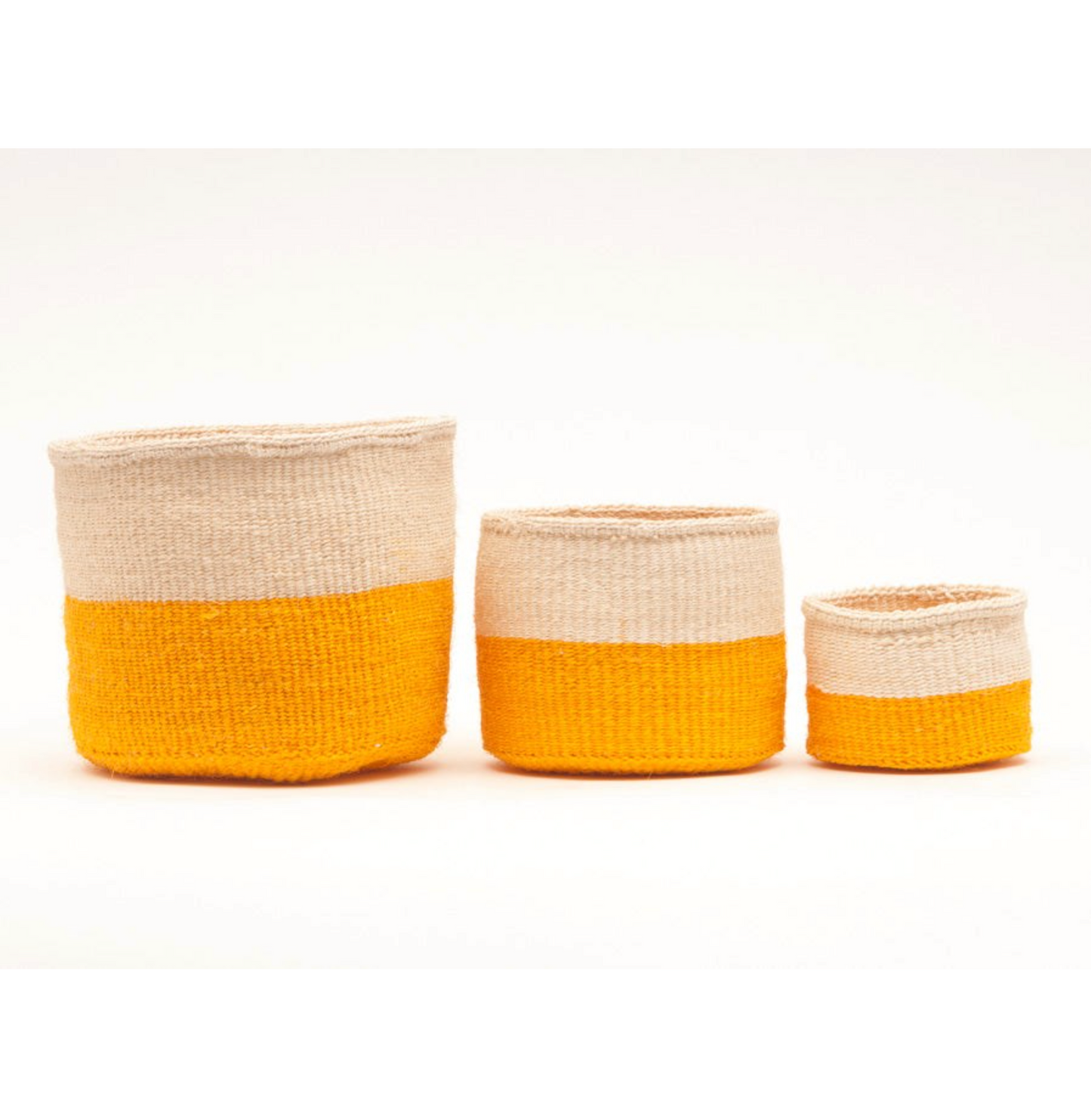 RUKIA: Orange Colour Block Woven Basket - XSmall