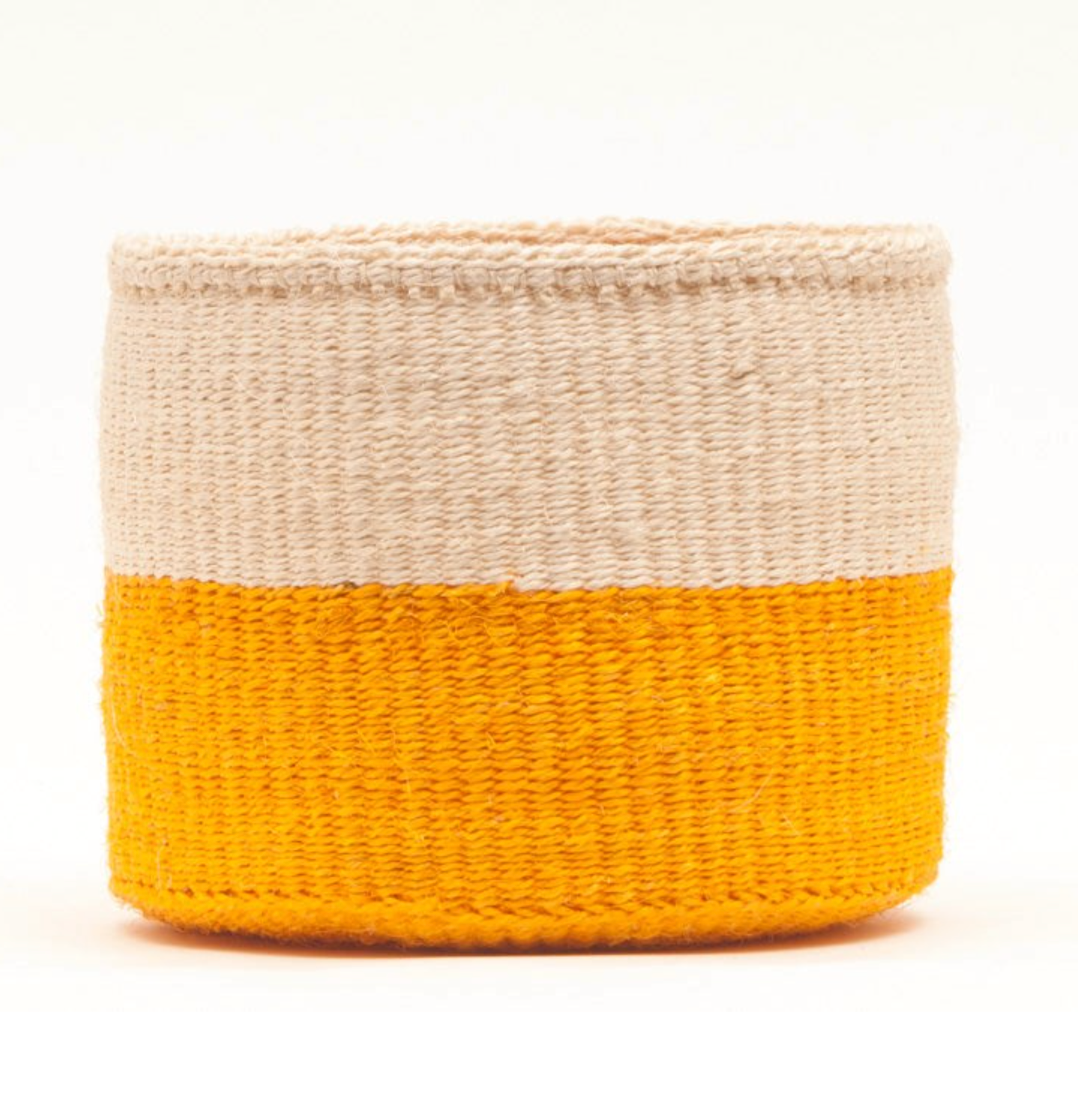 RUKIA: Orange Colour Block Woven Basket - Small