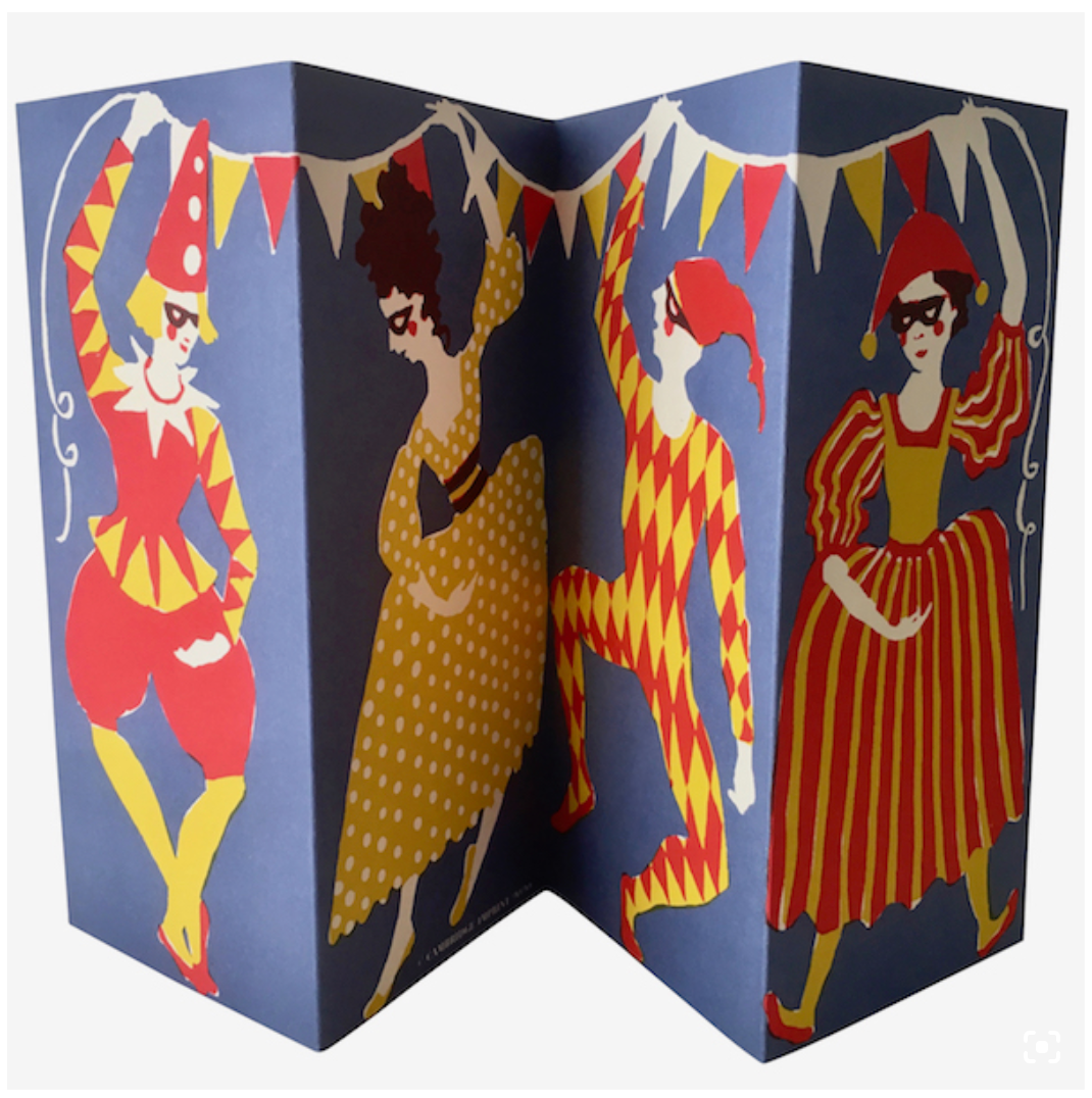 Commedia dell’ Arte Concertina Card