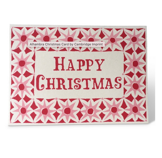 Pack of Ten A6 Cards Alhambra Christmas Pink