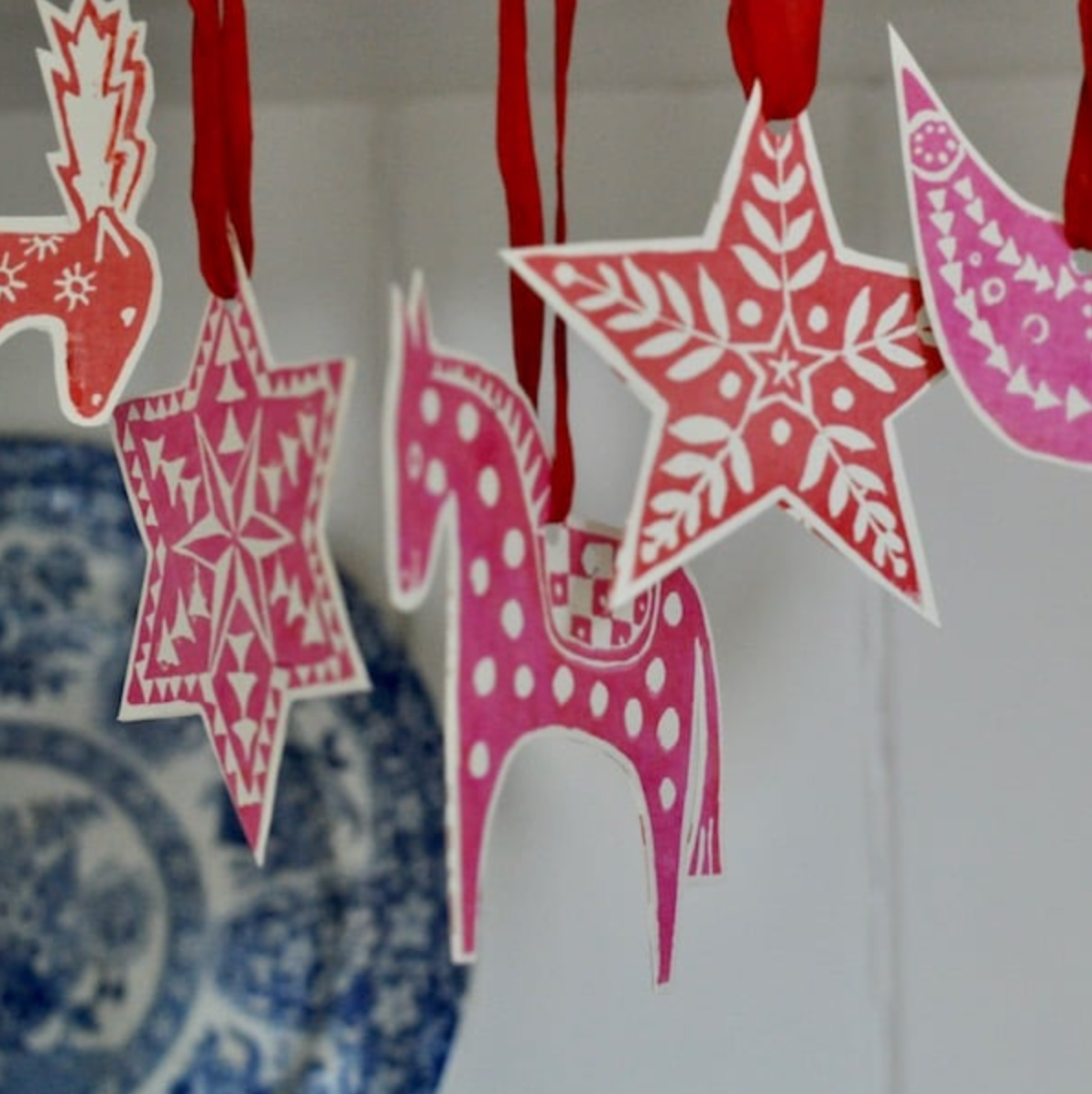 Paper Folk Art Christmas Decorations