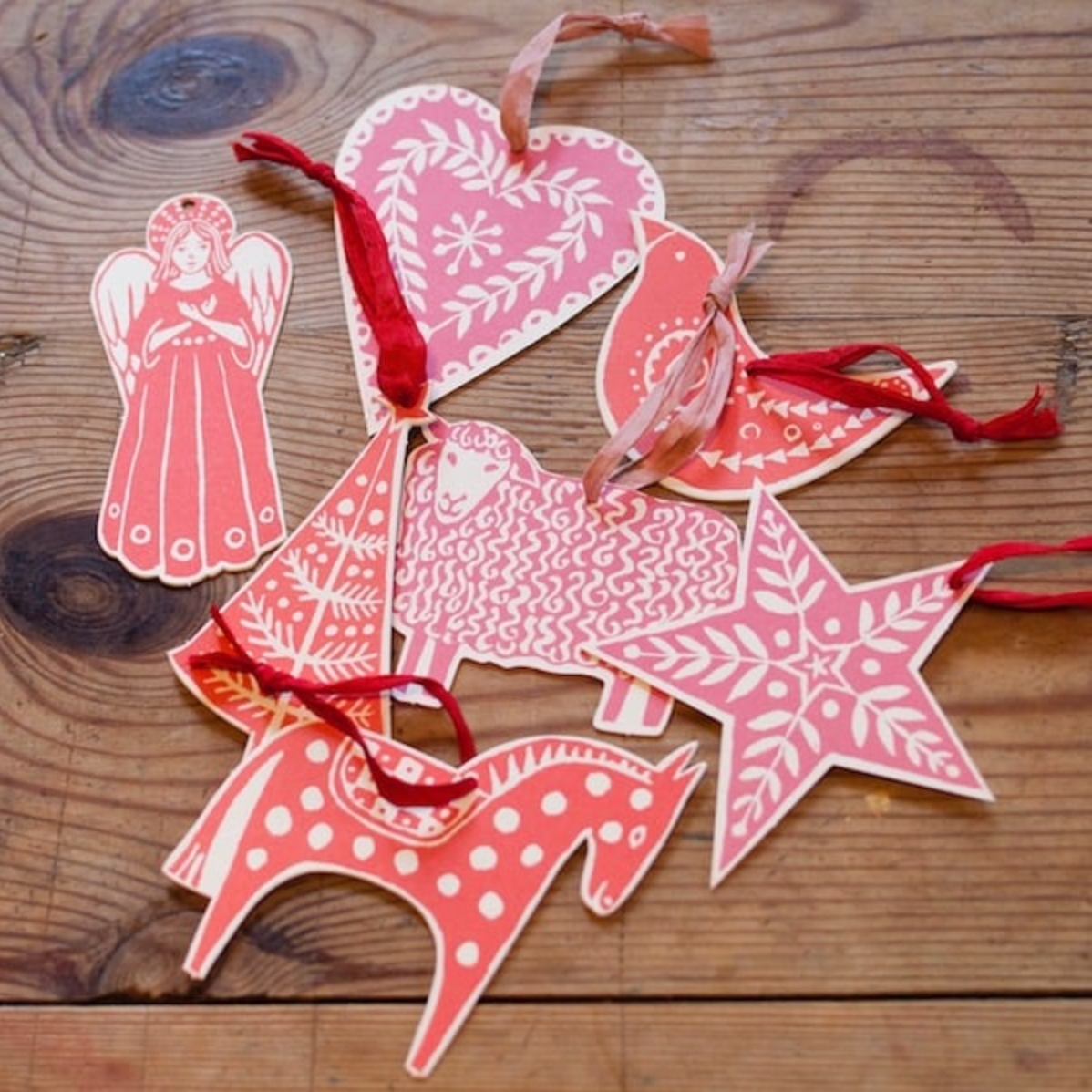 Paper Folk Art Christmas Decorations