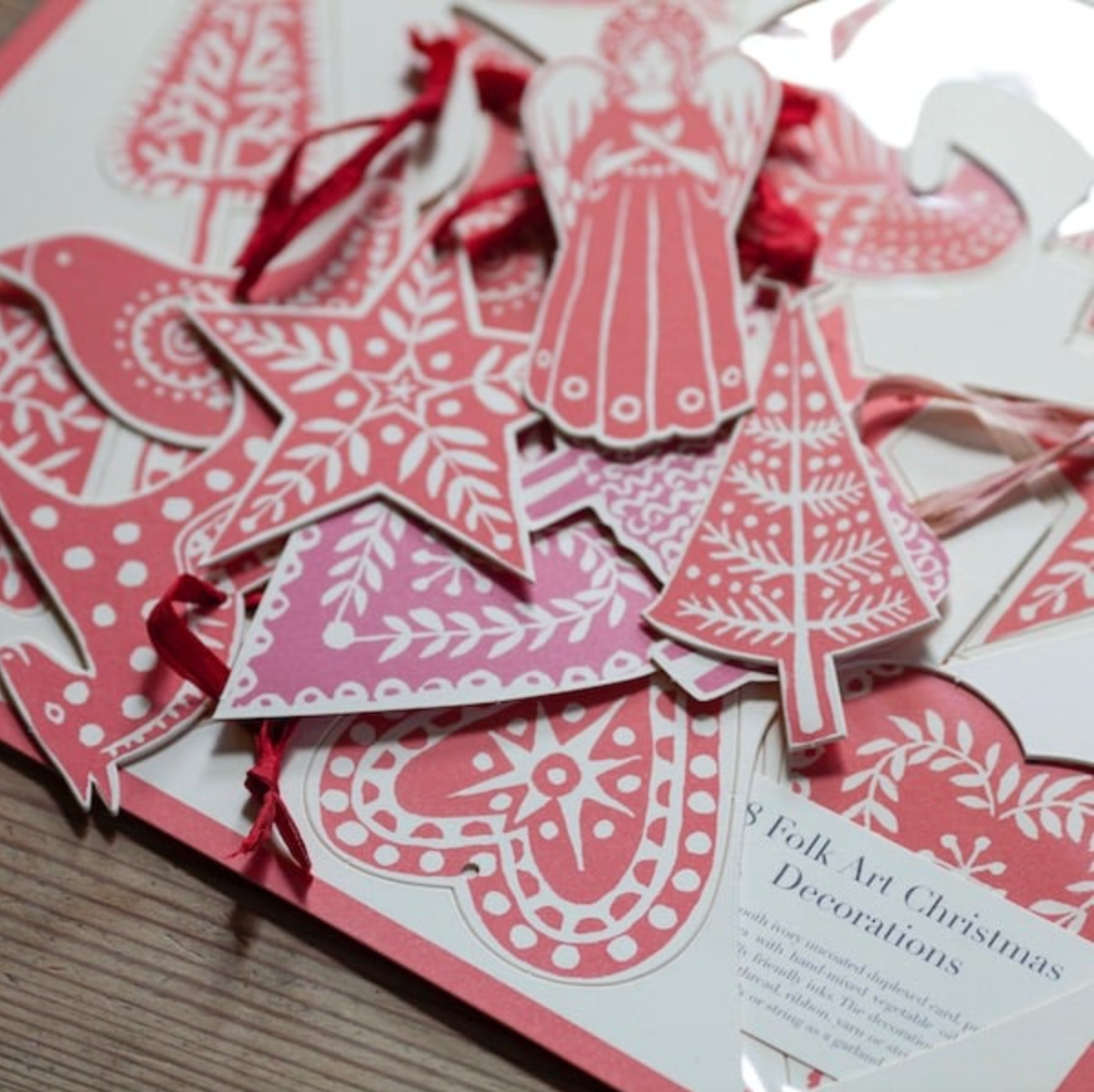 Paper Folk Art Christmas Decorations