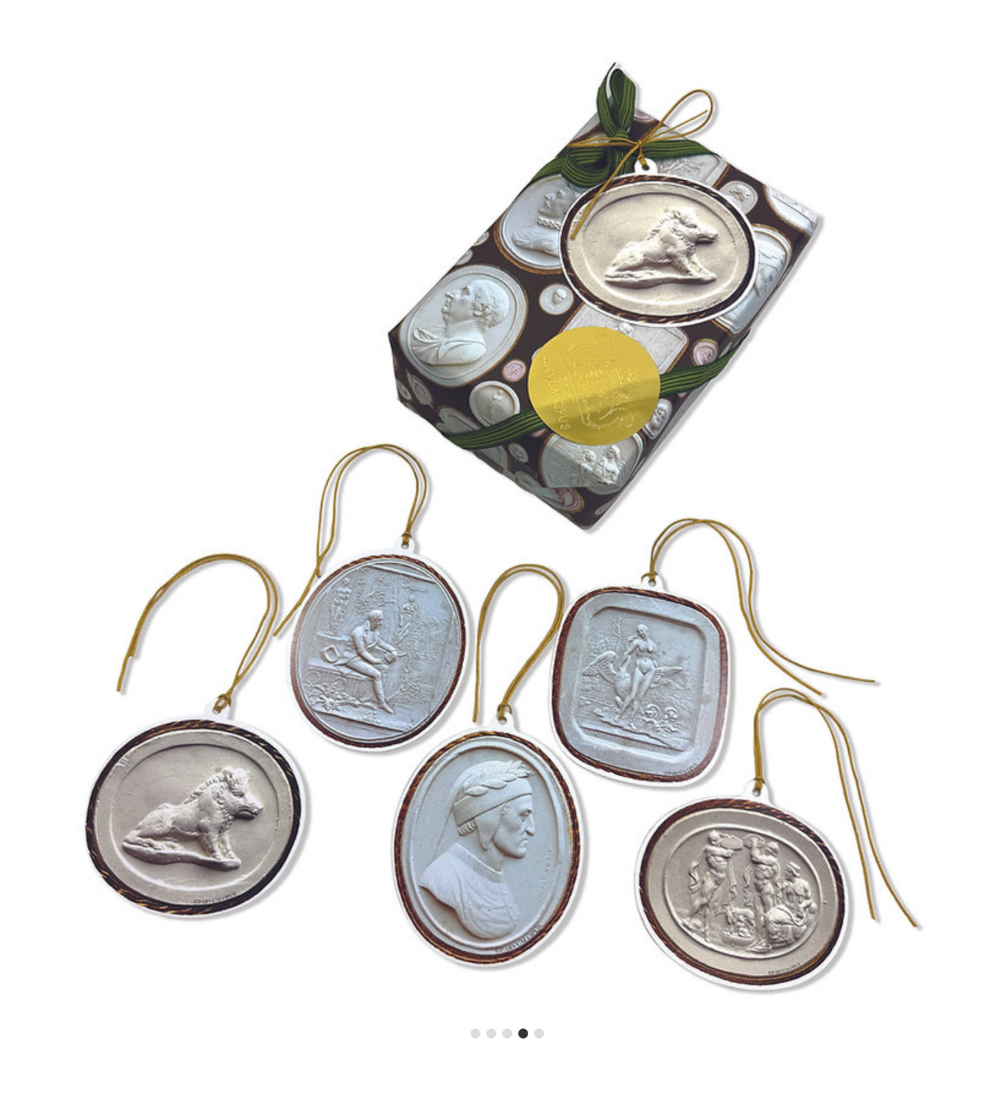 White Intaglio Gift Tags, Set of 5