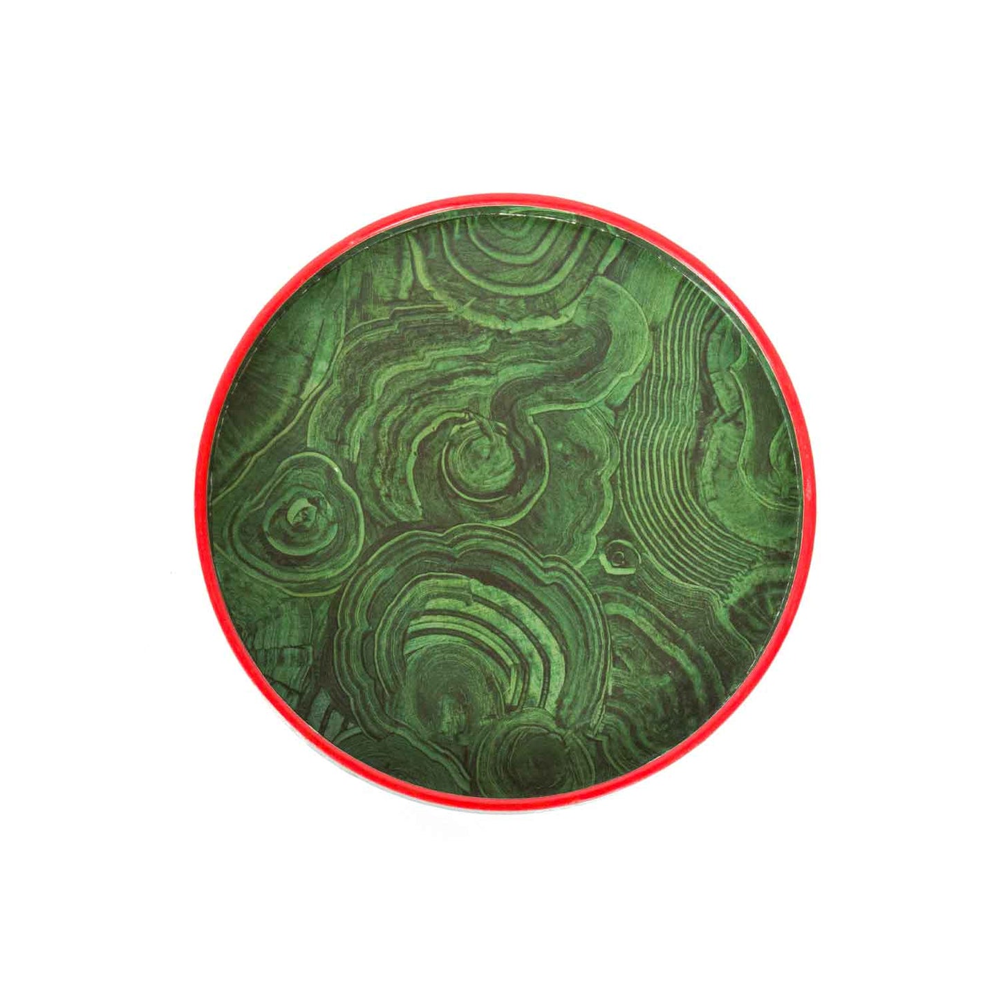 Small Malachite Tray with Atomic Red Border