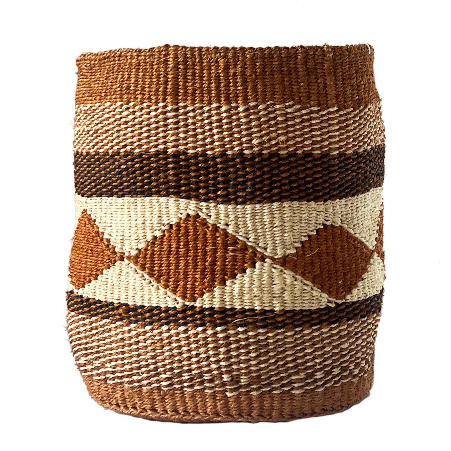 Natural & Black Diamond Pattern Basket