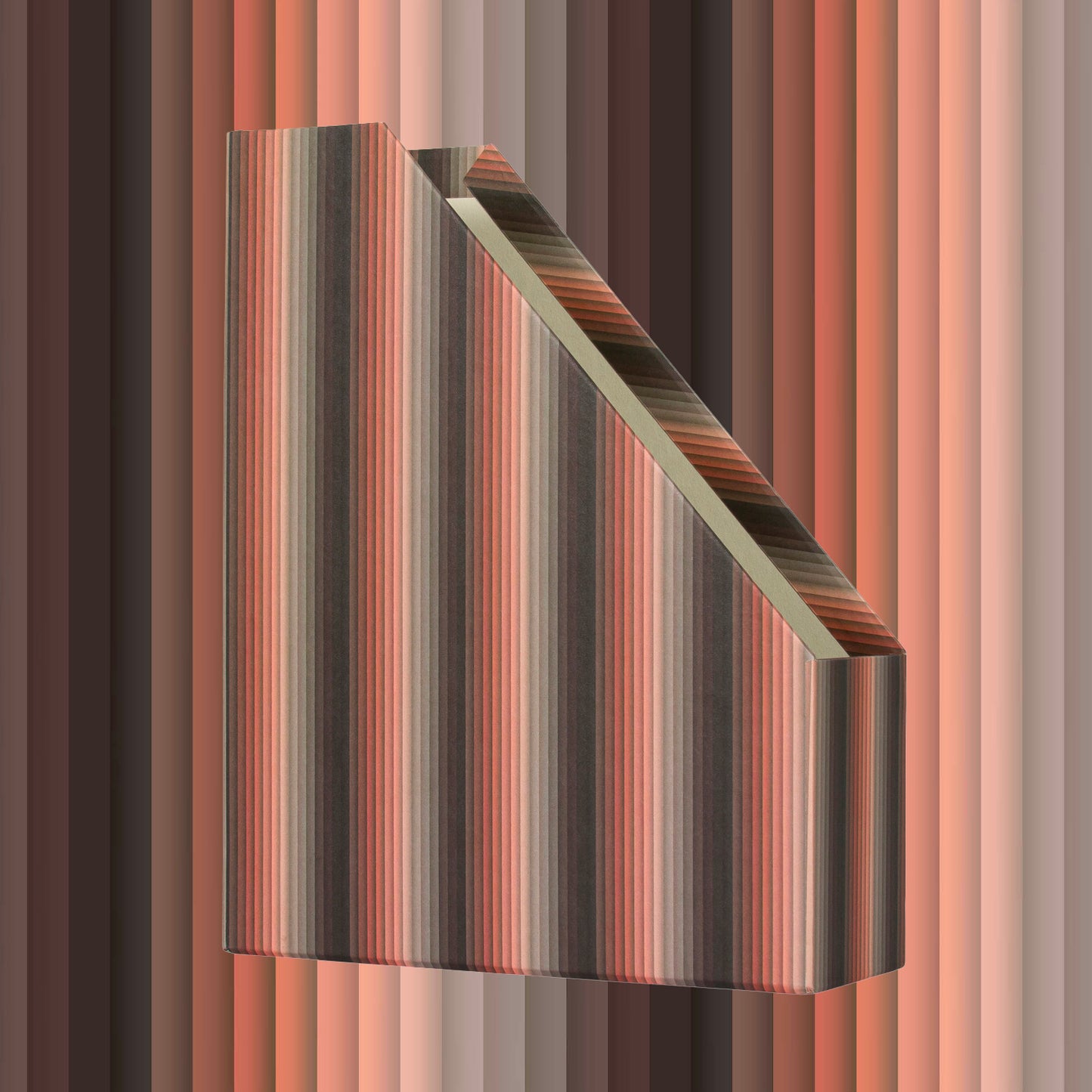 Magazine File - Burnt Orange Undulating Stripes